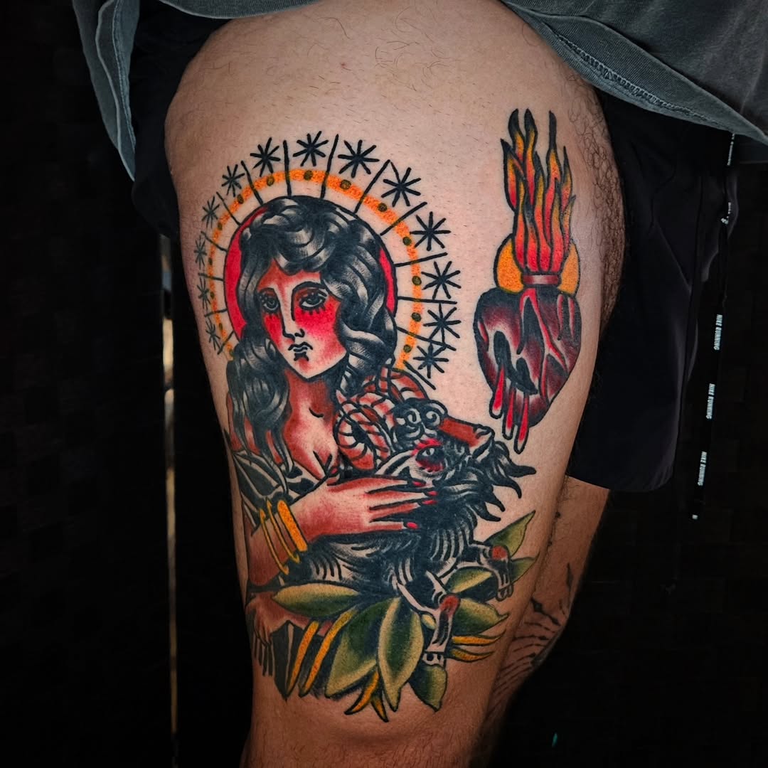 Tattoo by @celinaward — american_traditional, neo_traditional