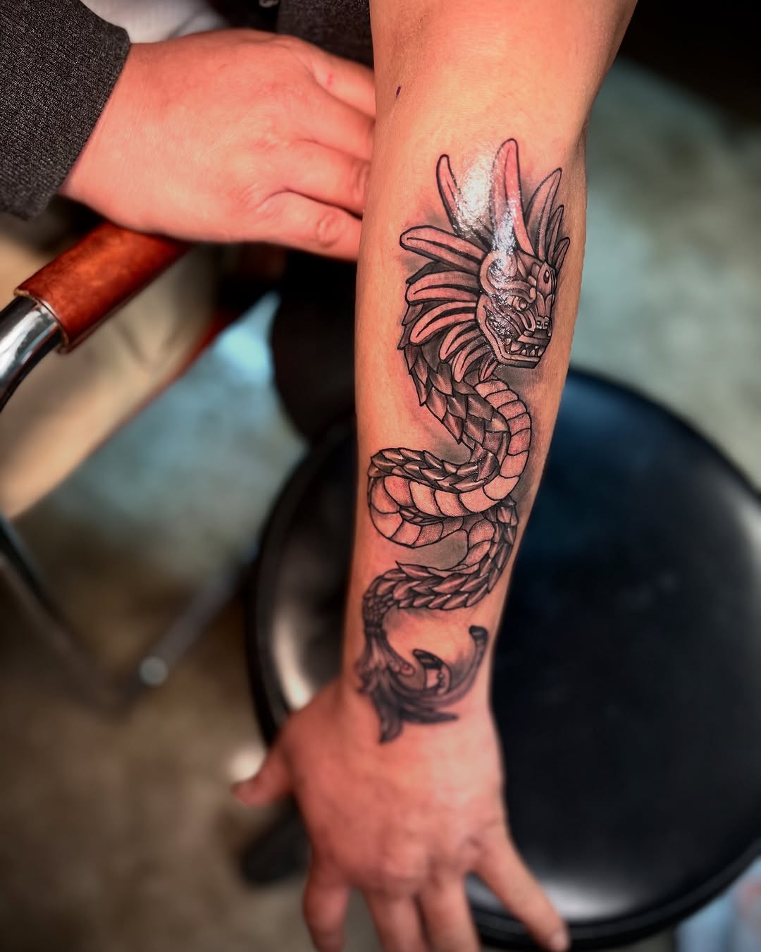 Tattoo by @tenaciousdiip โ blackwork, illustrative