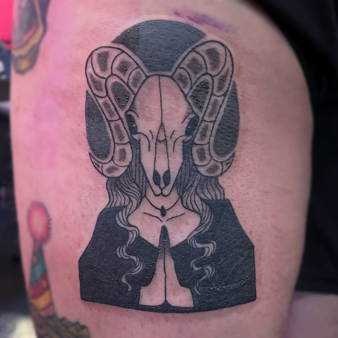 Tattoo by @hurricane.violet — black_and_grey, dark_realism