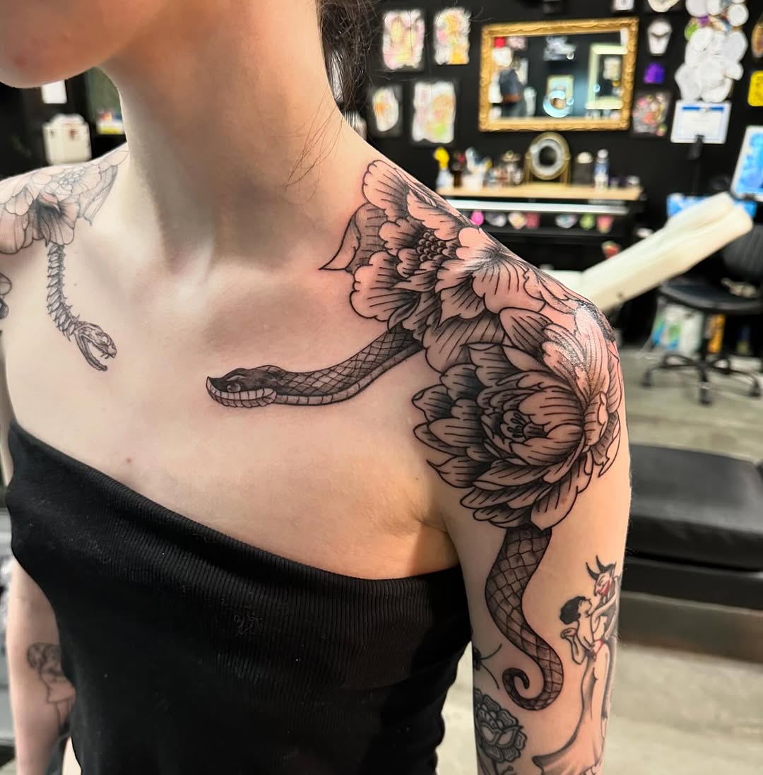 Tattoo by @gwt_artworks — japanese_irezumi, black_and_grey