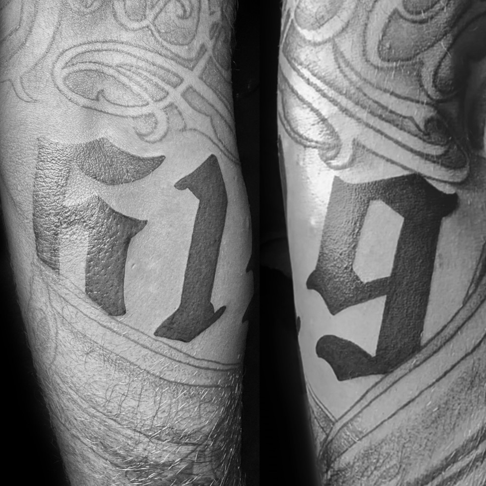 Tattoo by @rykerink — blackwork, lettering_script