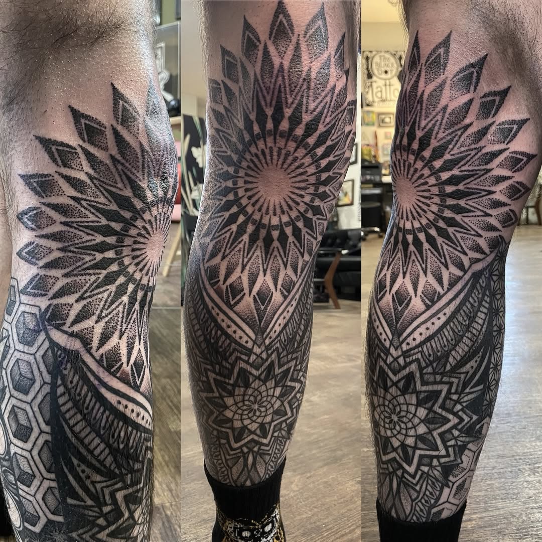 Tattoo by @theblackdottattoo — geometric, dotwork
