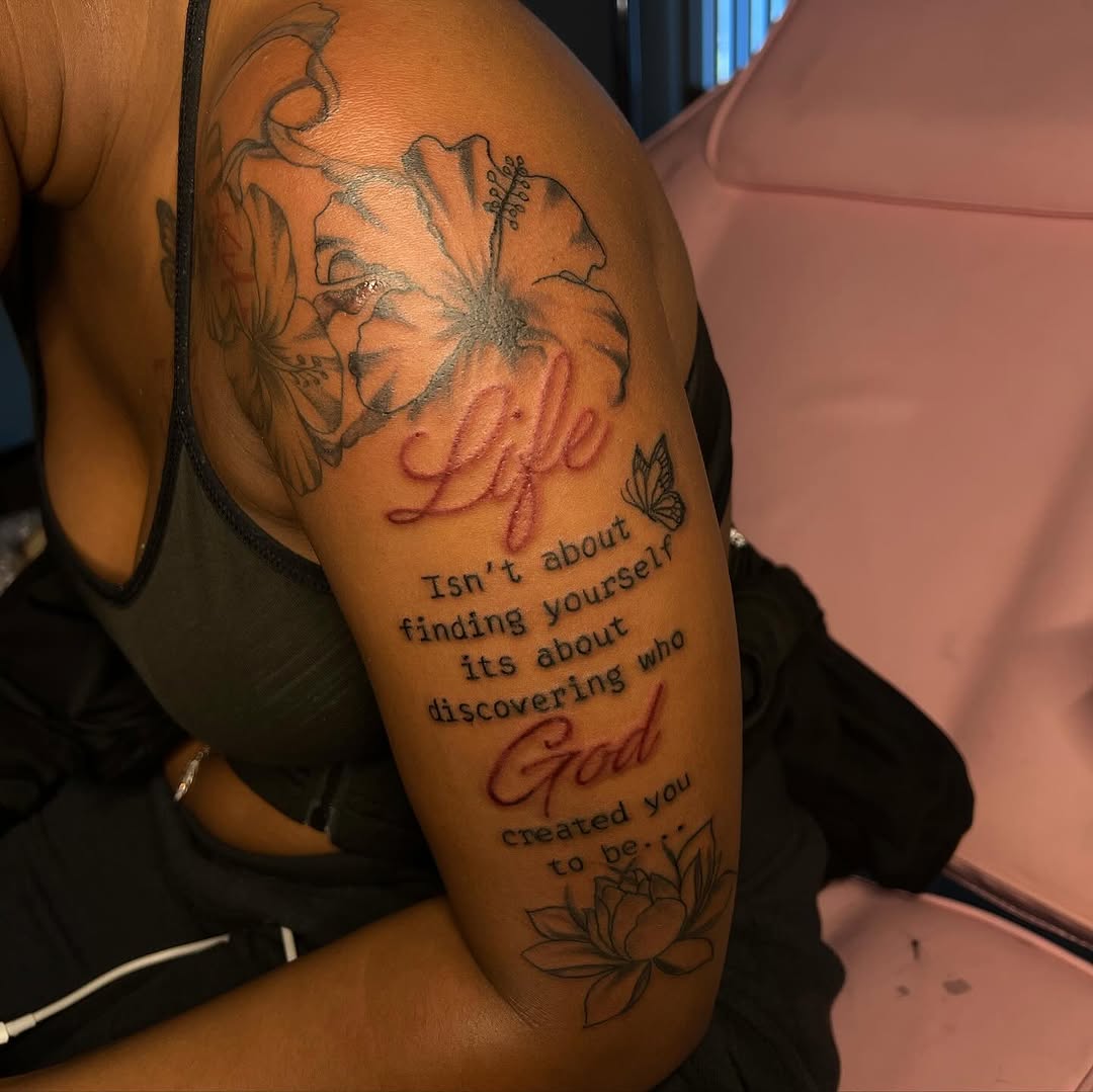 Tattoo by @tattedbylayy β lettering_script, illustrative