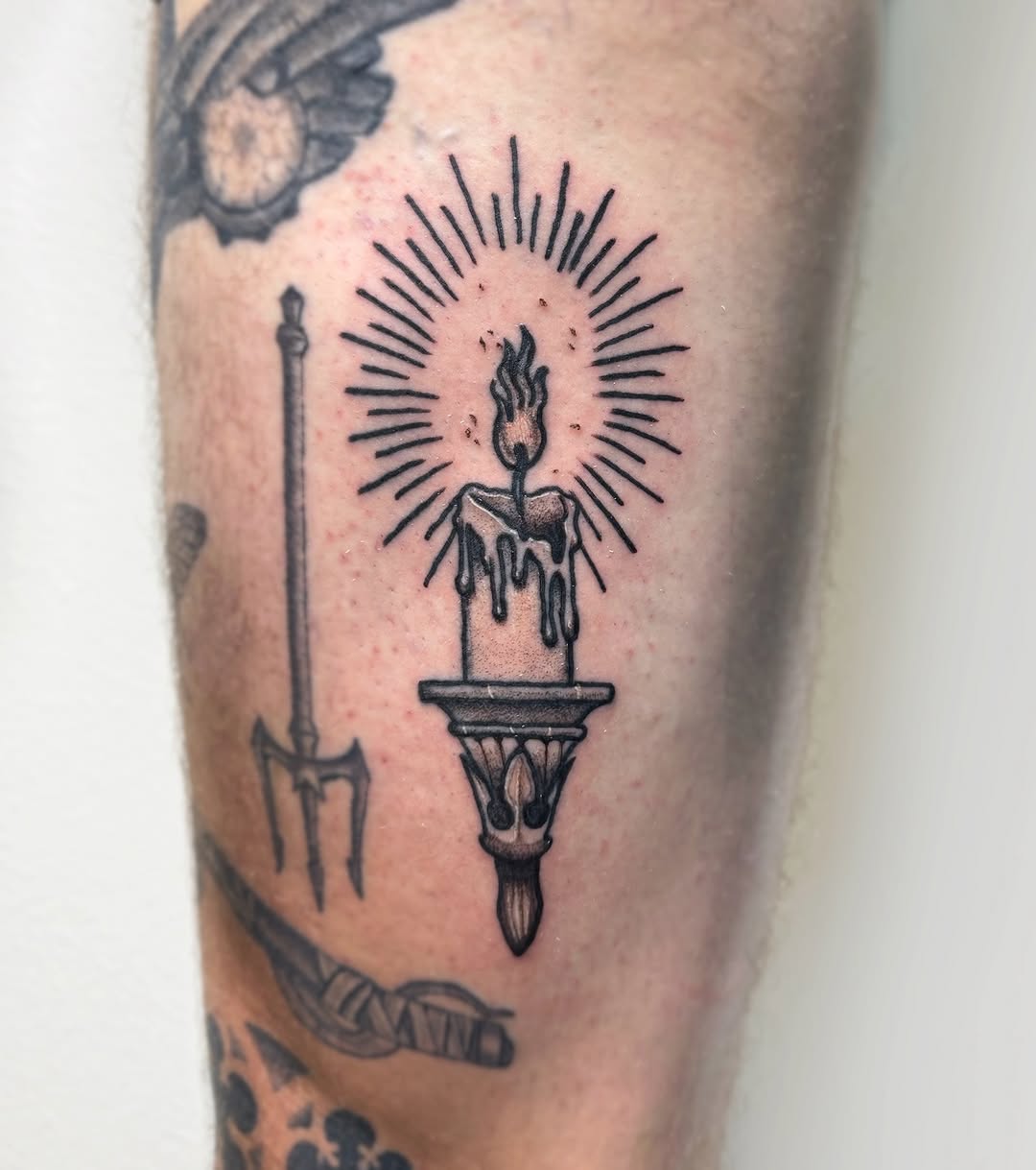 Tattoo by @rykerink — black_and_grey