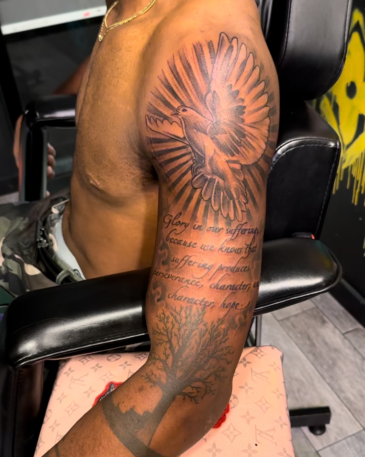 Tattoo by @tat_papi — black_and_grey, lettering_script