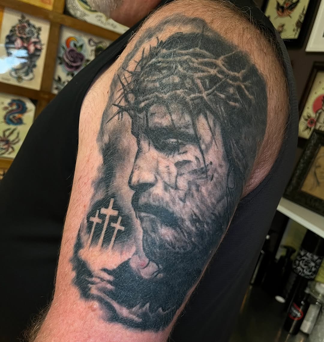 Tattoo by @joshuachatwin โ realism, black_and_grey
