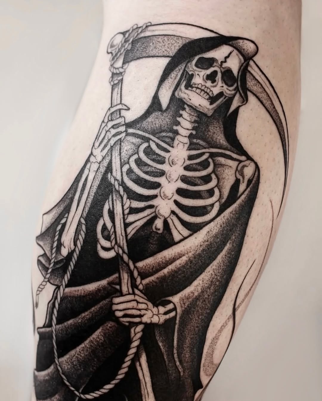 Tattoo by @rykerink — blackwork, dotwork