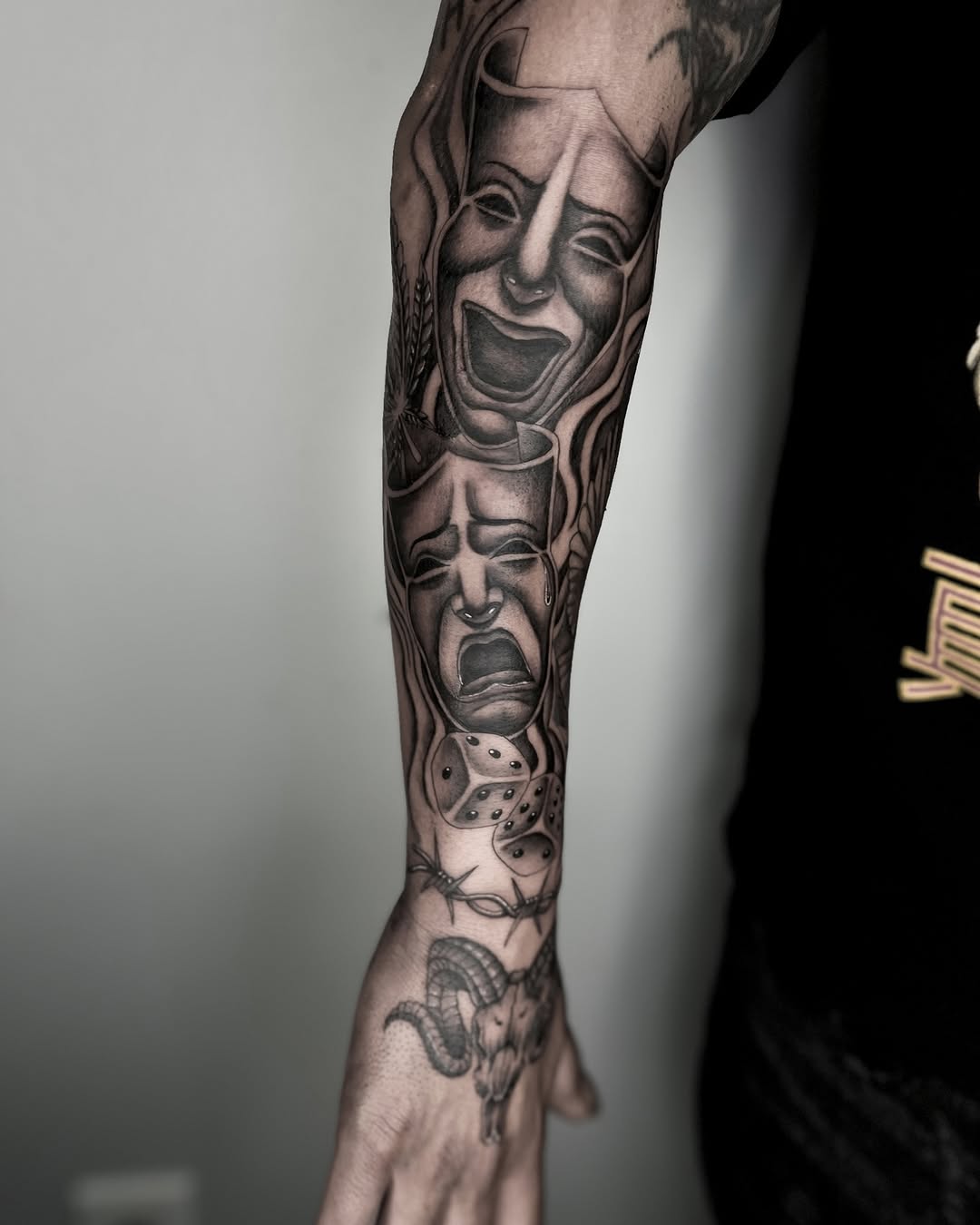 Tattoo by @sadfoo_tattoo โ black_and_grey, chicano