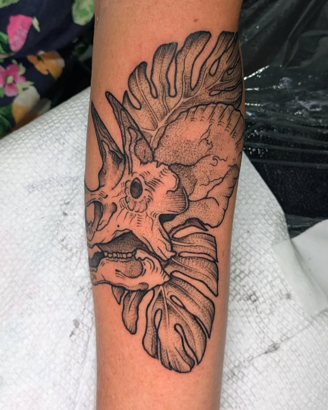 Tattoo by @jazihnotattoo — black_and_grey, dotwork