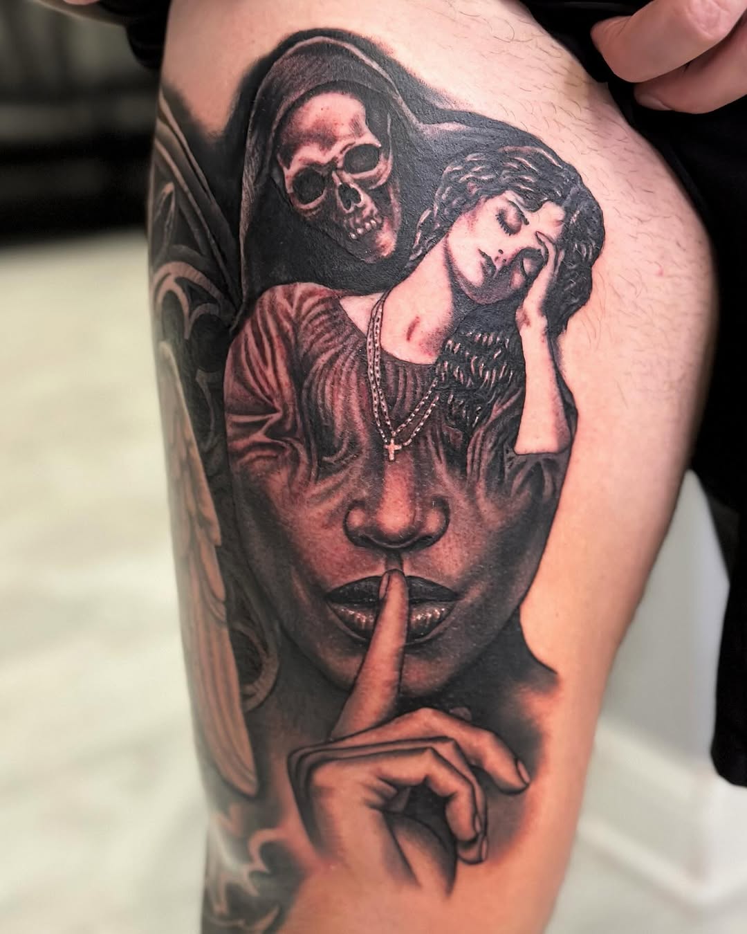 Tattoo by @jettjansky — black_and_grey, realism