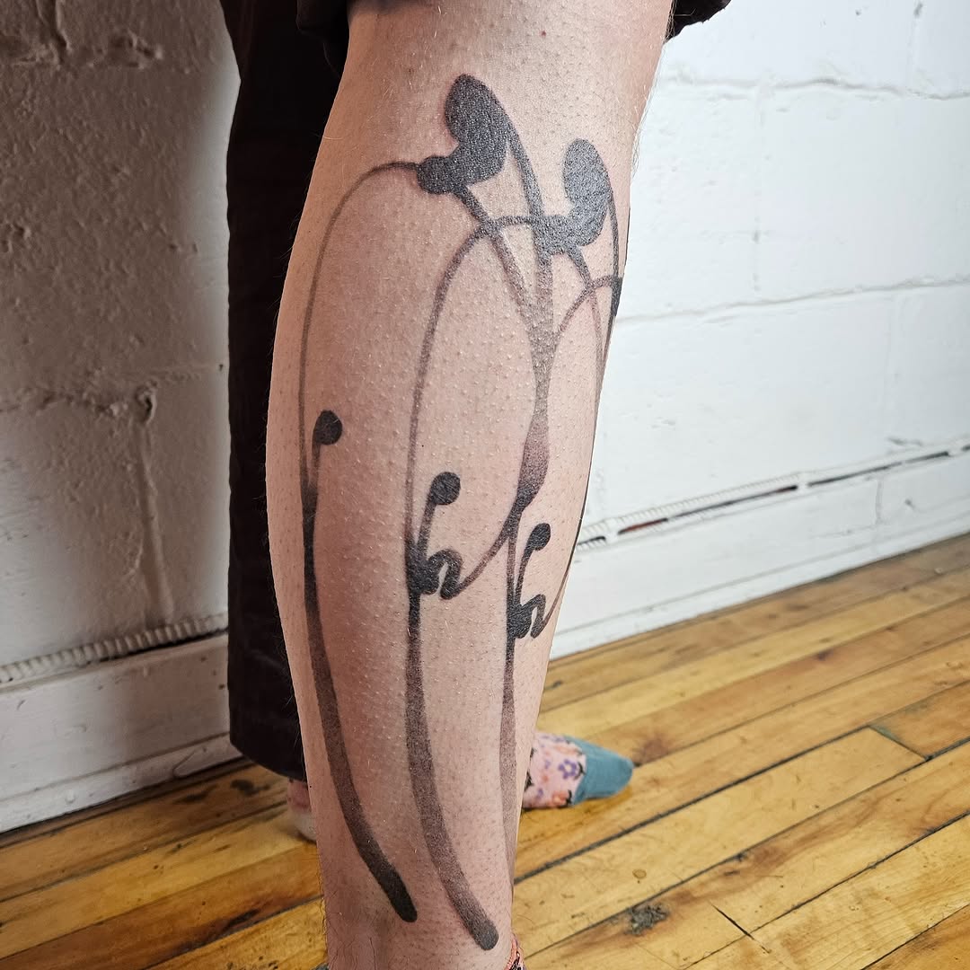 Tattoo by @ma.de.ligne — blackwork, abstract