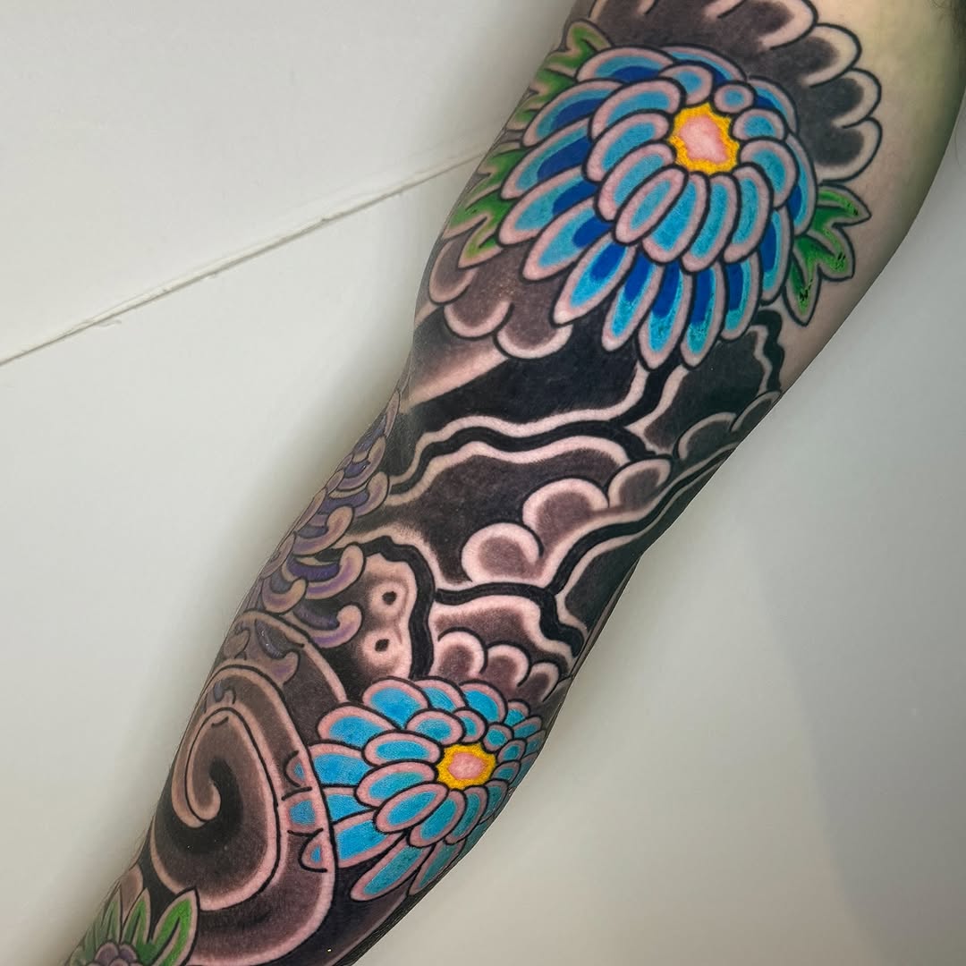 Tattoo by @mattbrookstattoo — japanese_irezumi, black_and_grey