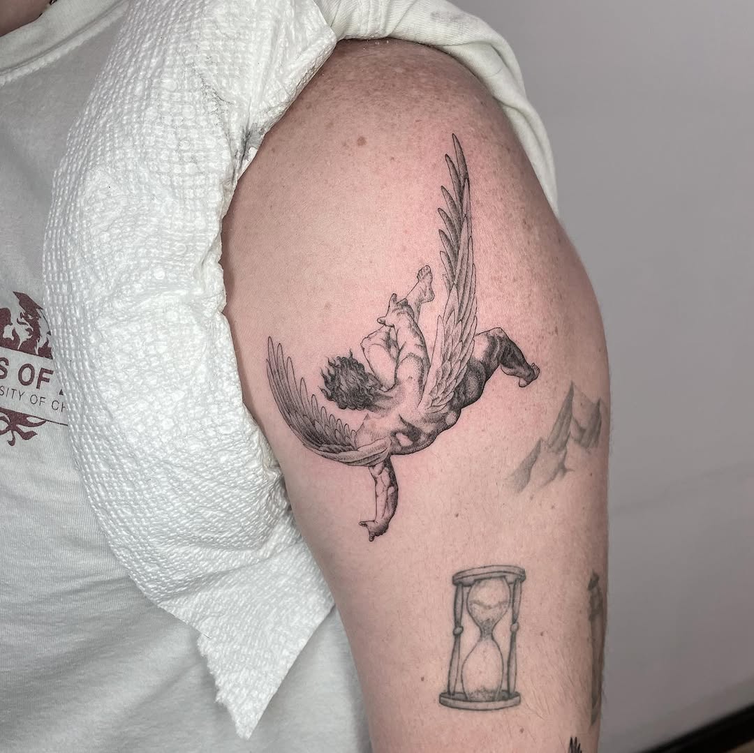 Tattoo by @fantasyandfuntattoo — realism, black_and_grey