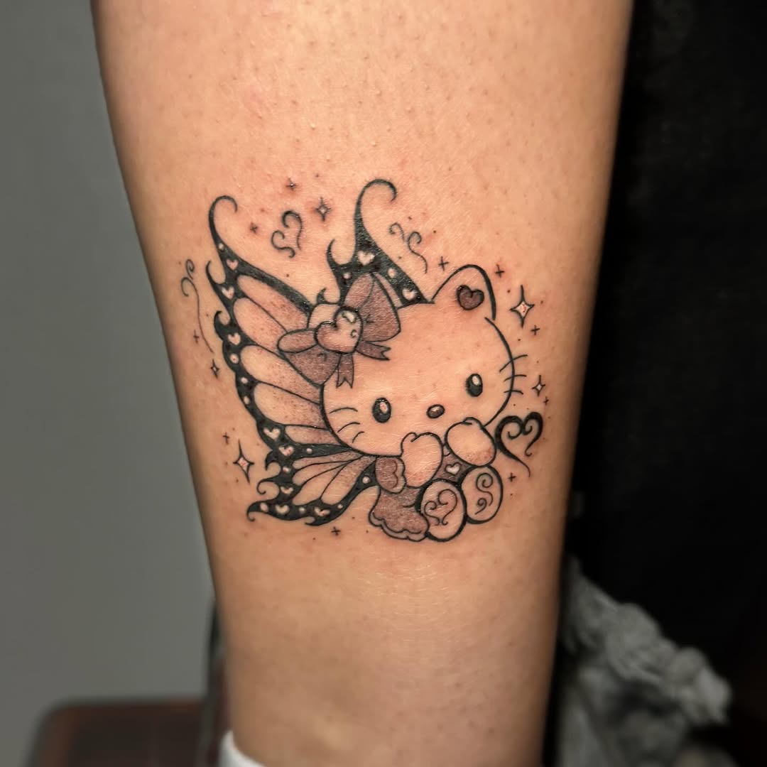 Tattoo by @kittystitches.ink — fine_line, anime