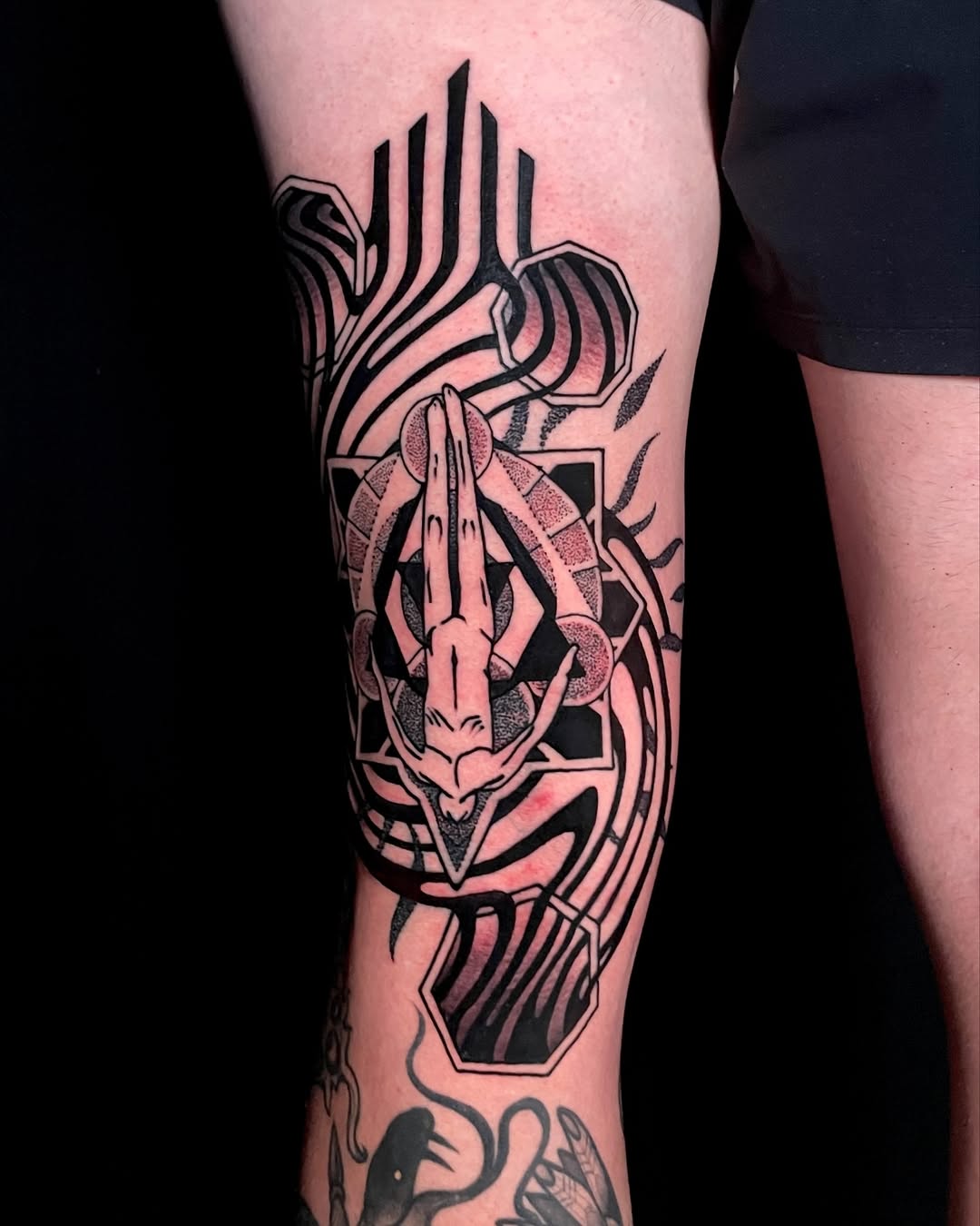 Tattoo by @amc.tattoos — geometric, illustrative