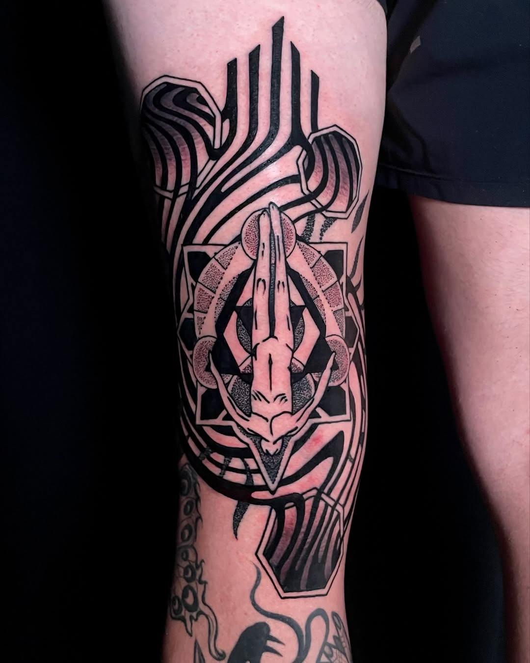 Tattoo by @amc.tattoos — blackwork, geometric