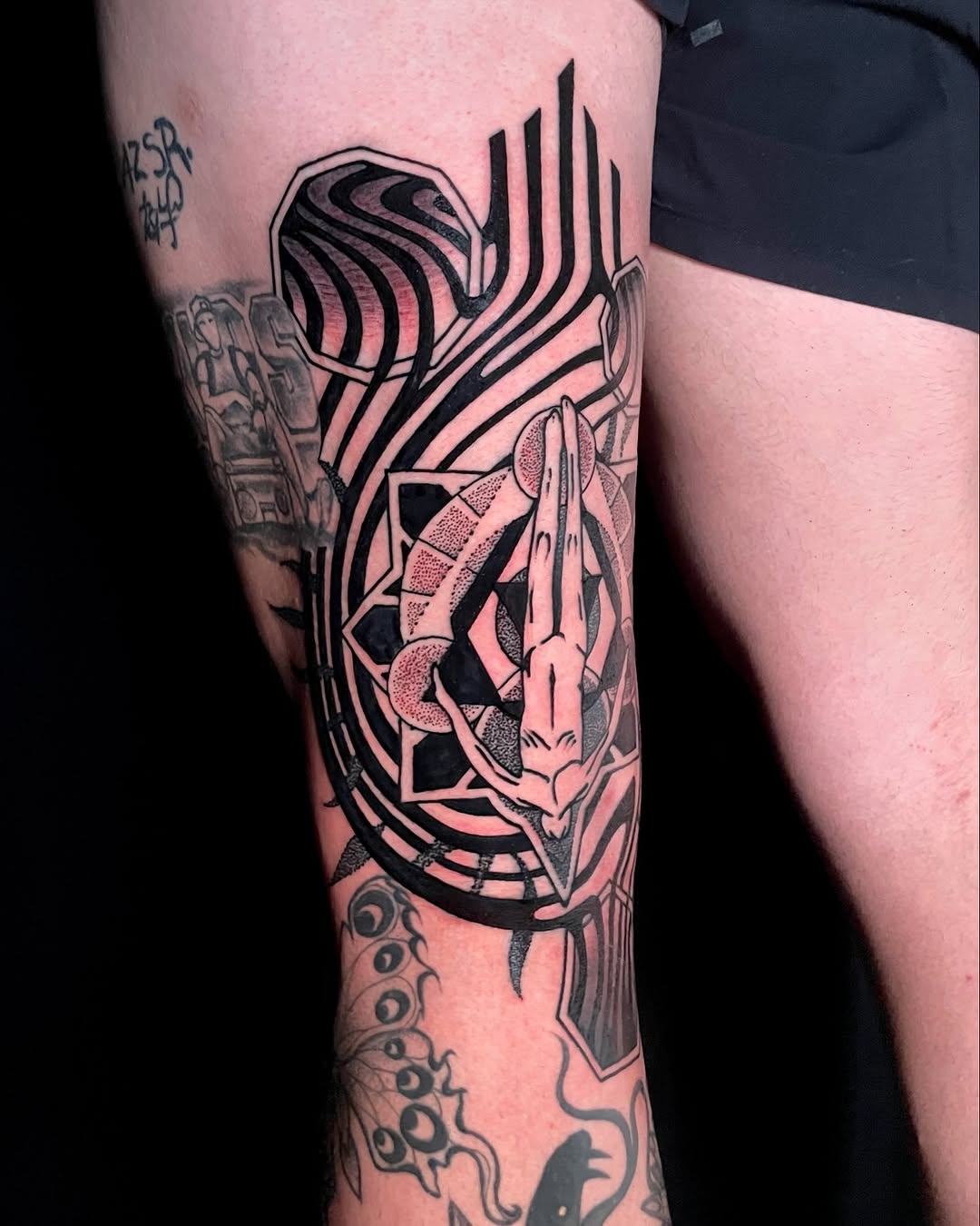 Tattoo by @amc.tattoos — geometric, illustrative
