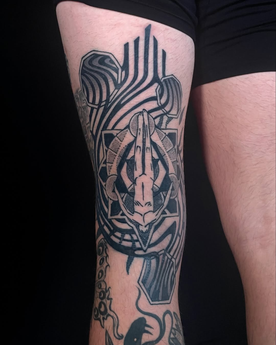 Tattoo by @amc.tattoos — geometric, illustrative