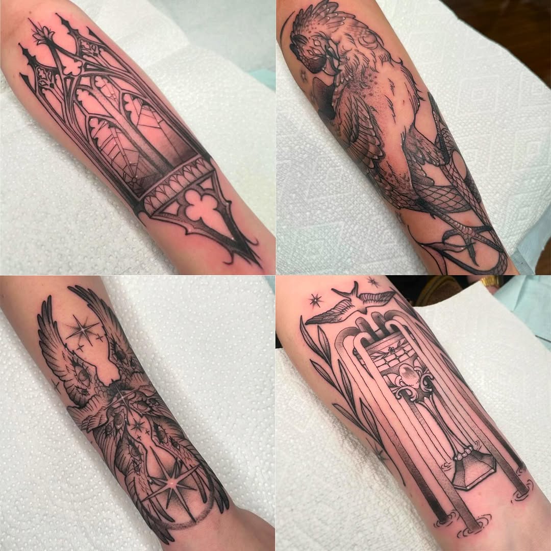 Tattoo by @saturniid.tattoo โ black_and_grey, illustrative