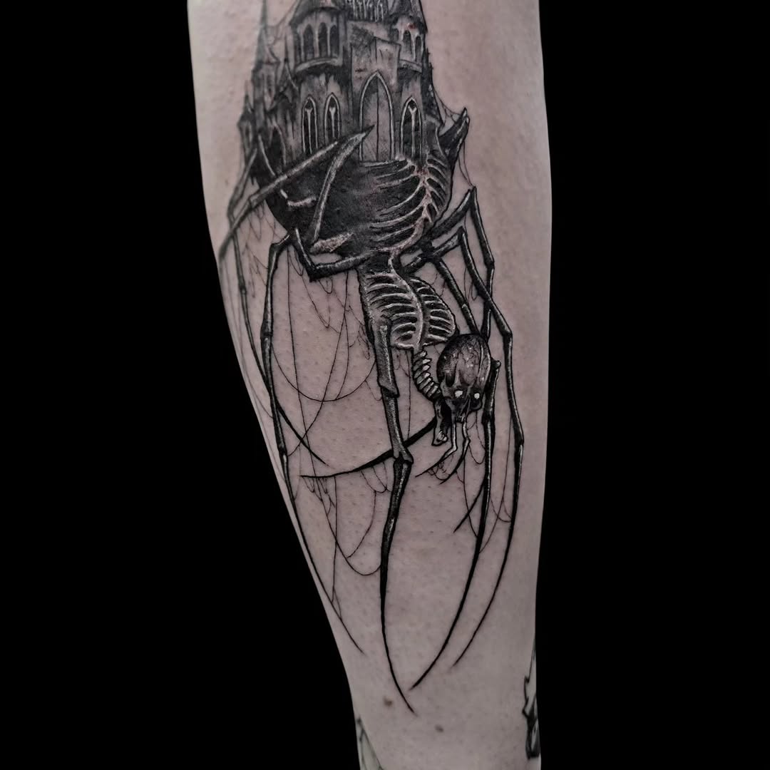 Tattoo by @dark_altar_tattoo — dark_realism, black_and_grey