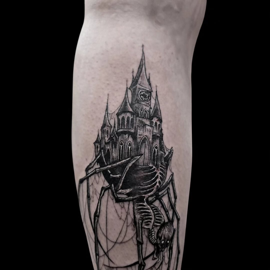 Tattoo by @dark_altar_tattoo — dark_realism, black_and_grey
