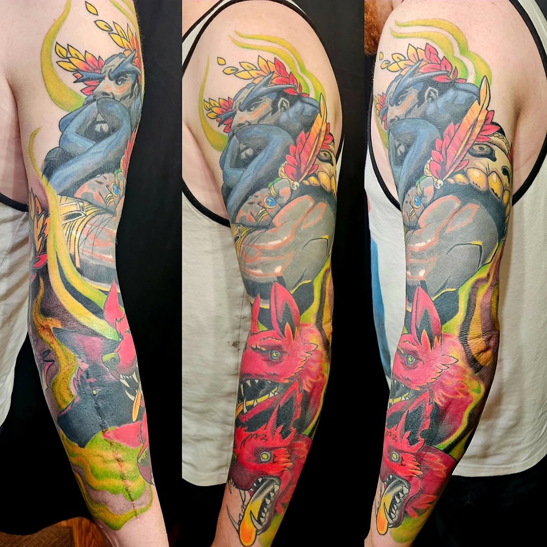 Tattoo by @ginnytattoo — new_school, trash_polka