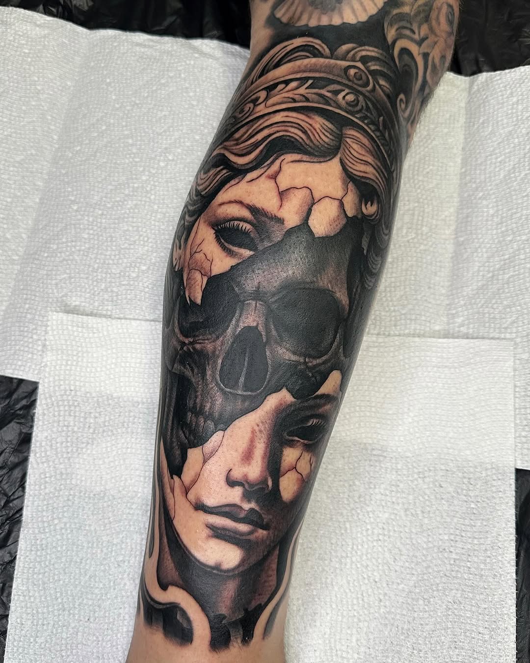 Tattoo by @jettjansky — black_and_grey, realism