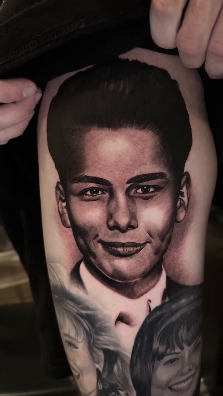 Tattoo by @consciouschildtattoo — realism, black_and_grey