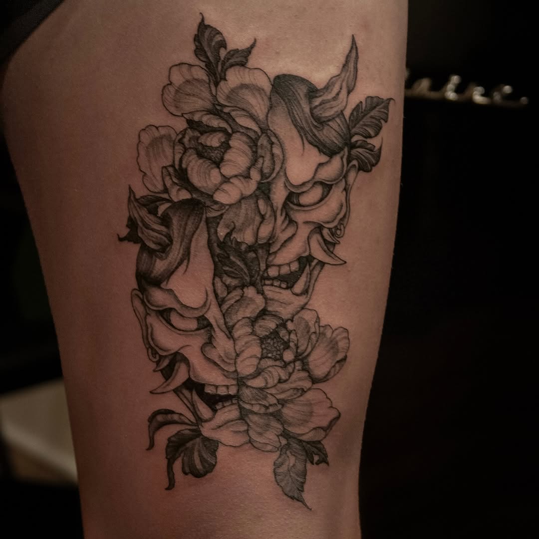 Tattoo by @oolong.ink — japanese_irezumi, black_and_grey
