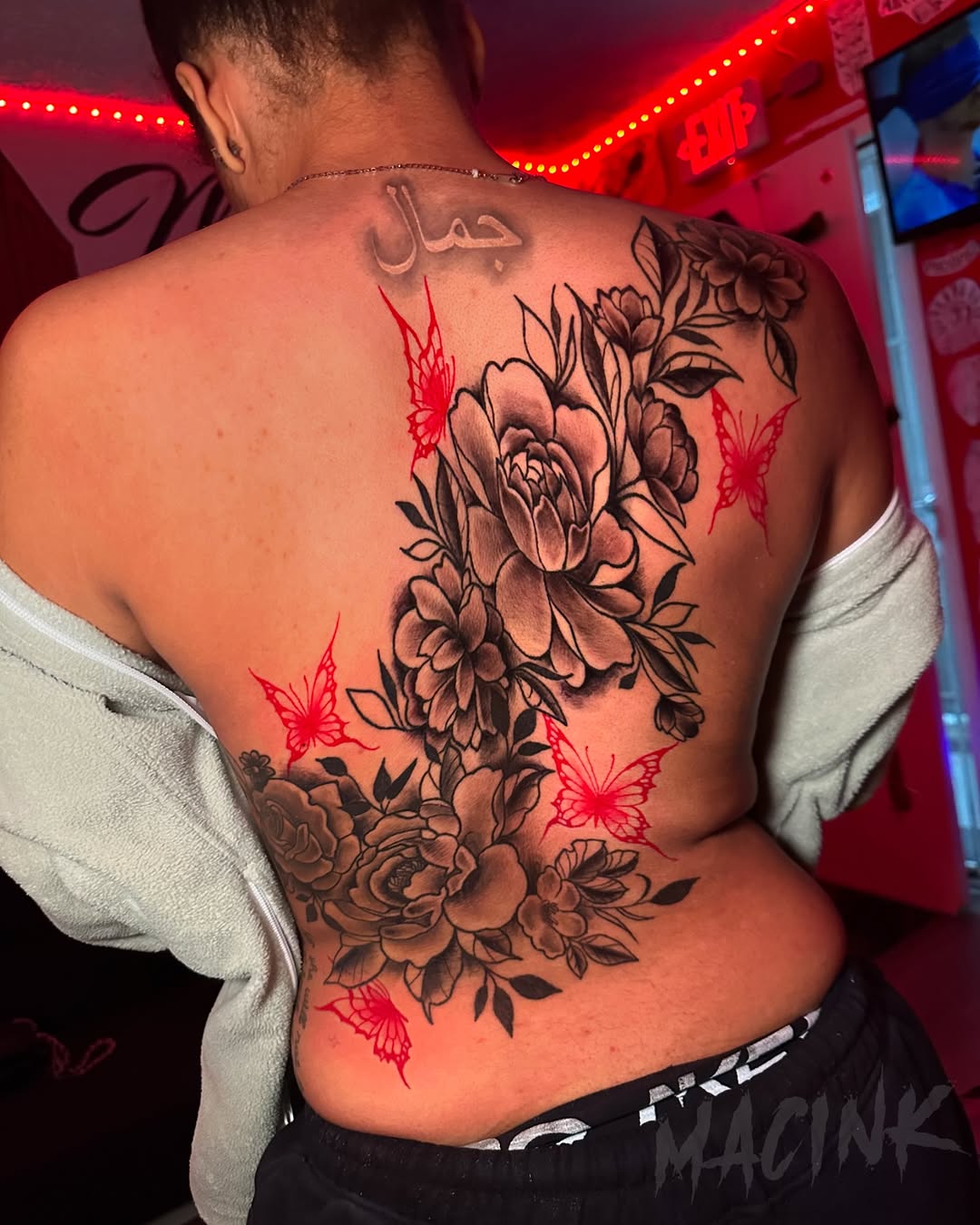 Tattoo by @macink__ — black_and_grey, fine_line
