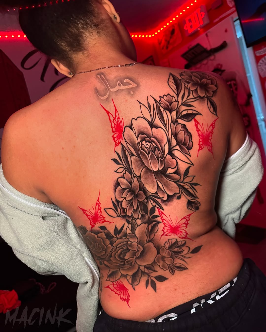 Tattoo by @macink__ — black_and_grey, fine_line