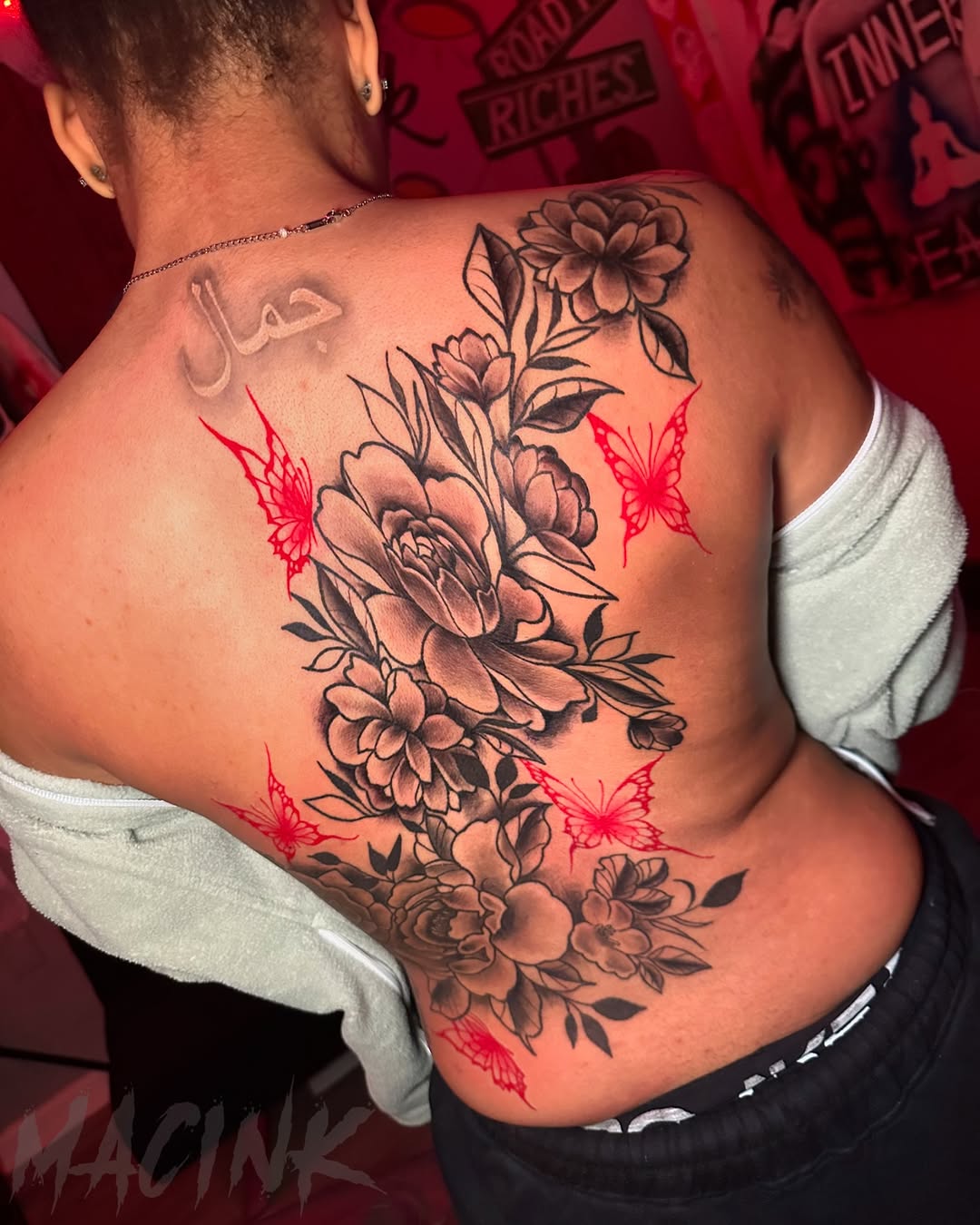 Tattoo by @macink__ — black_and_grey, fine_line