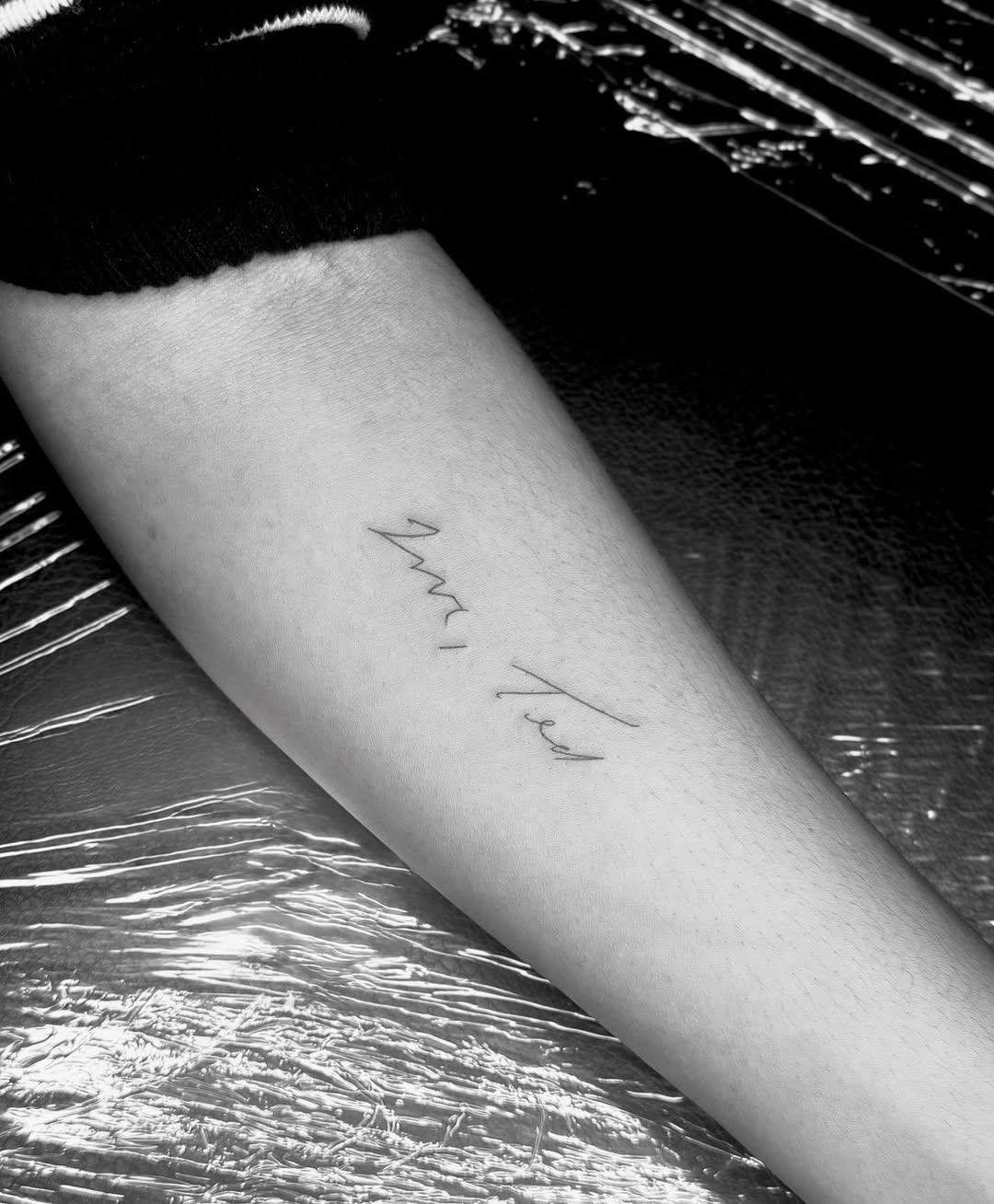 Tattoo by @honeyclare.ink — fine_line, lettering_script