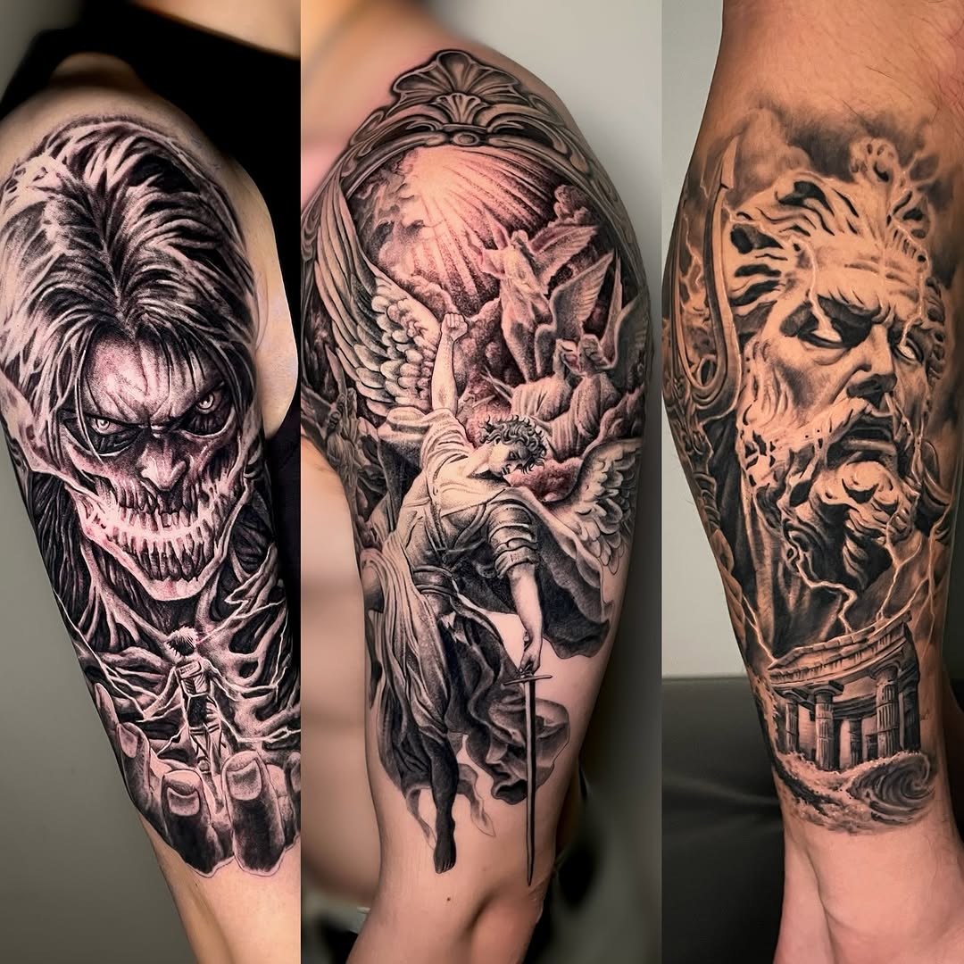 Tattoo by @tommyyu852 — realism, black_and_grey