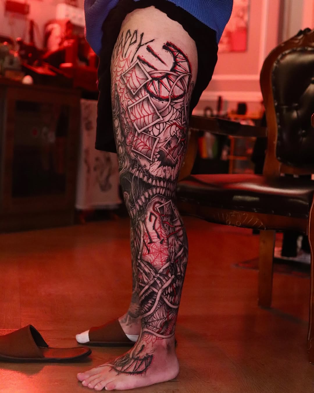 Tattoo by @tattooist_twoface — black_and_grey, trash_polka
