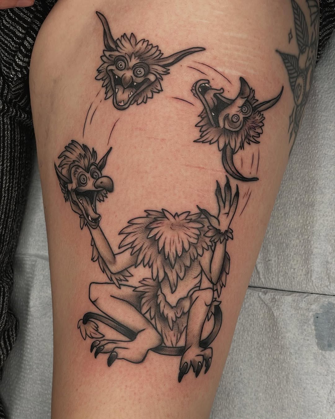 Tattoo by @beekertattoo — illustrative, black_and_grey