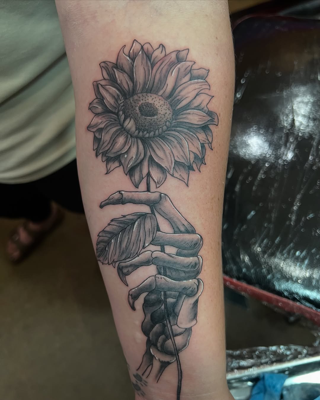 Tattoo by @bearthedemo — black_and_grey, realism