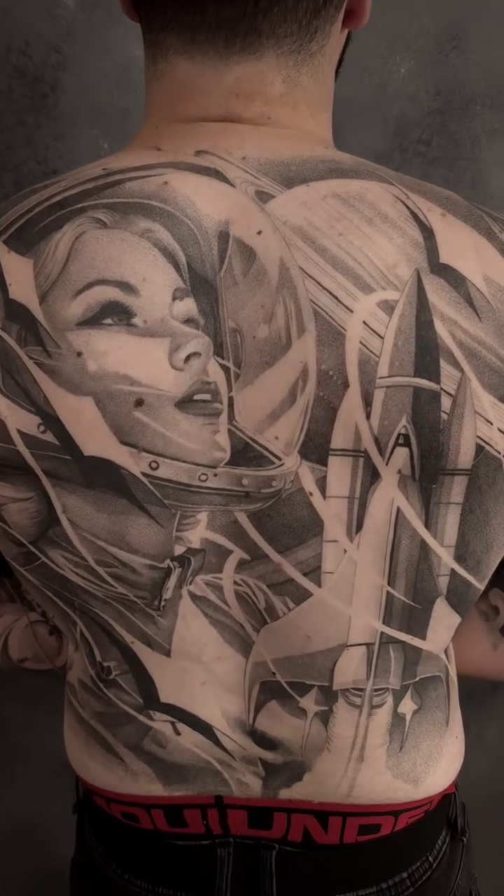 Tattoo by @anabananaink — black_and_grey, realism