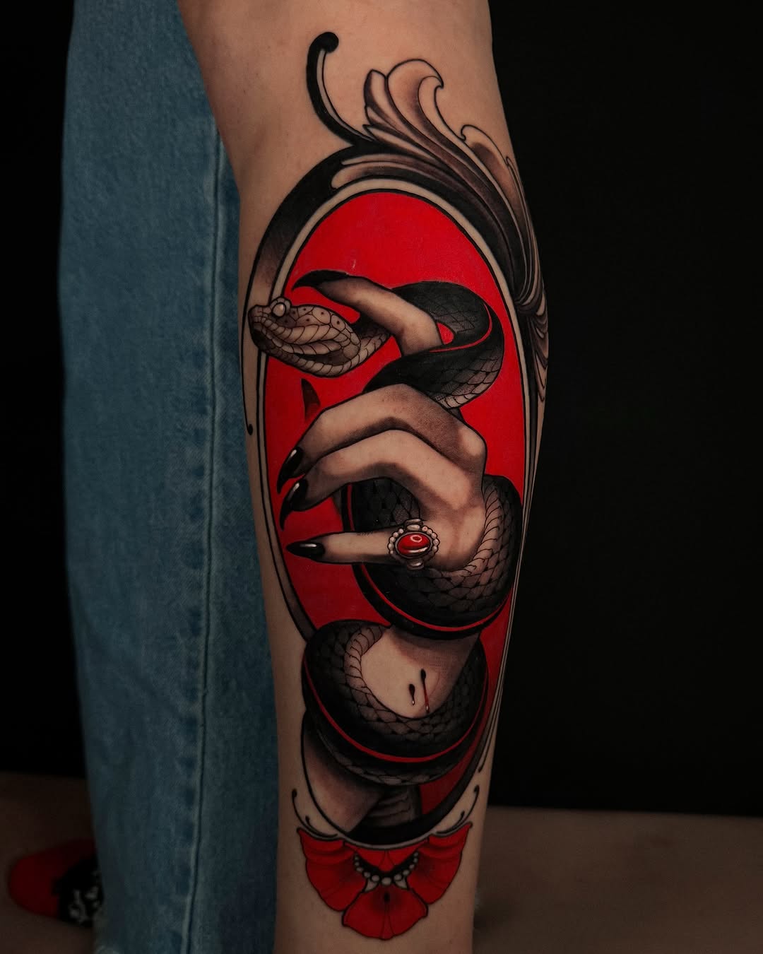 Tattoo by @cvaldestattoos — illustrative, dark_realism