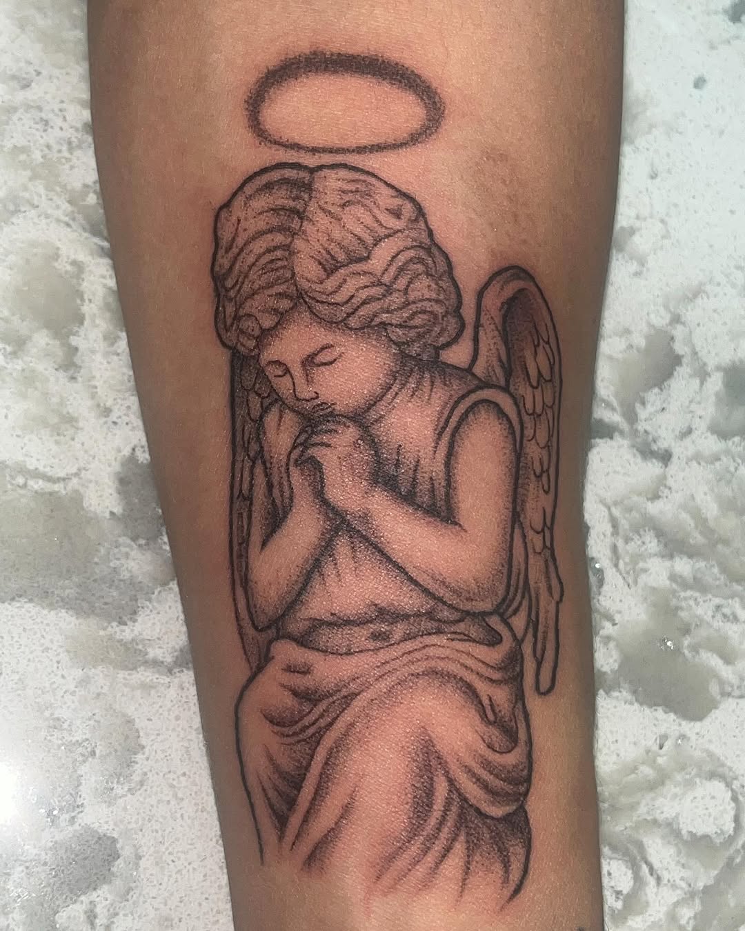 Tattoo by @adderallines — black_and_grey, realism