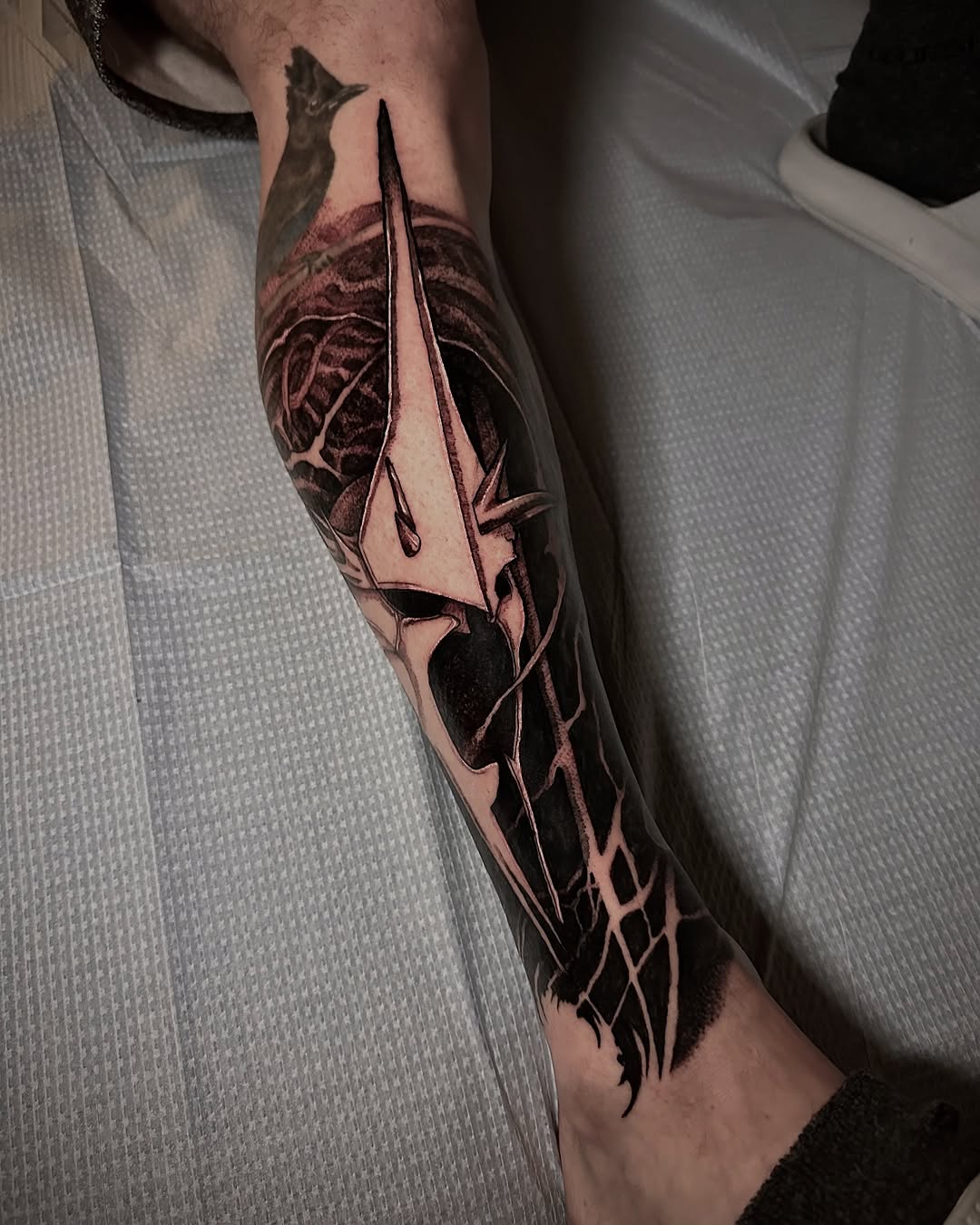 Tattoo by @pablomoreiratattoo — black_and_grey, dark_realism