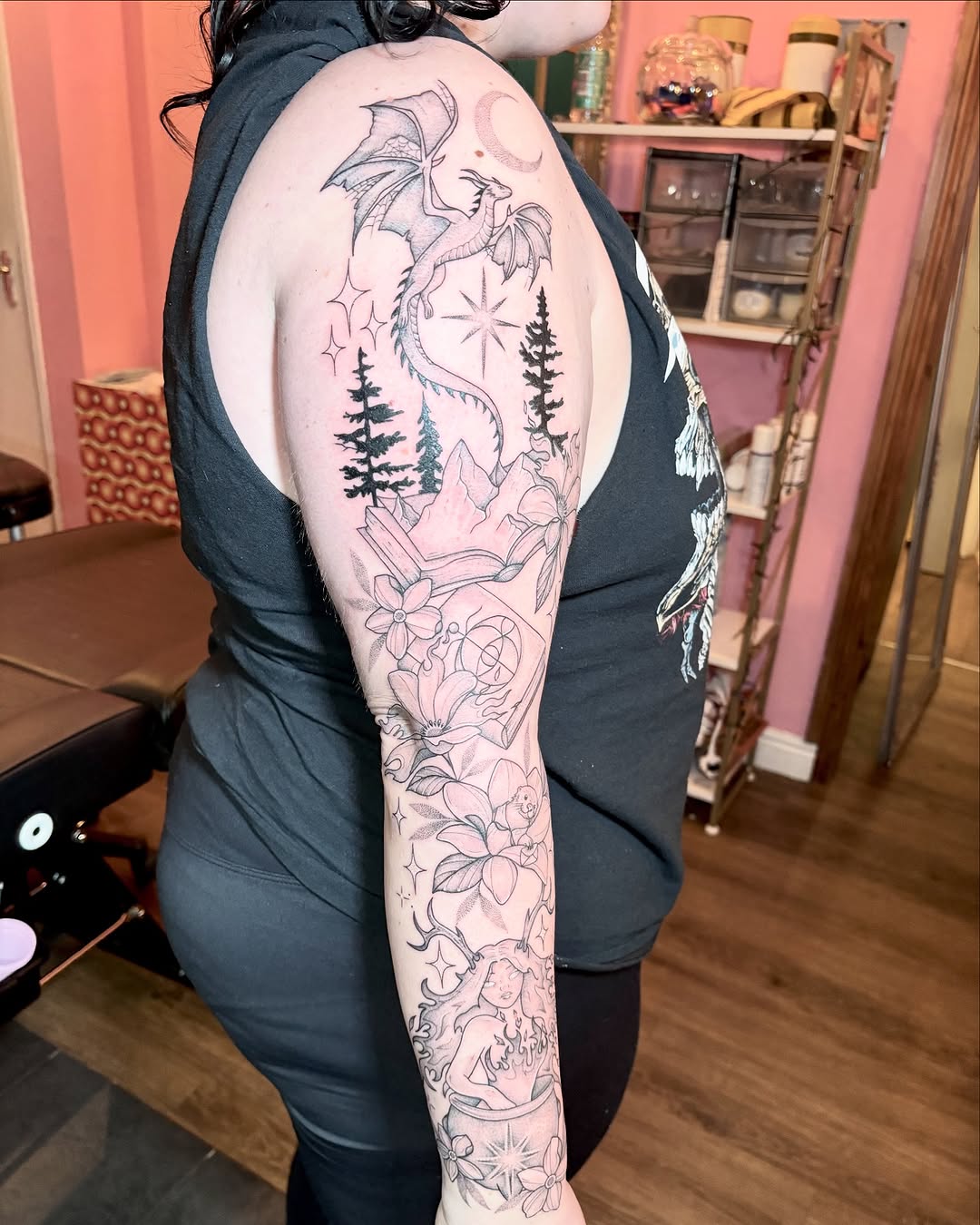 Tattoo by @charlotteannetattoos — black_and_grey