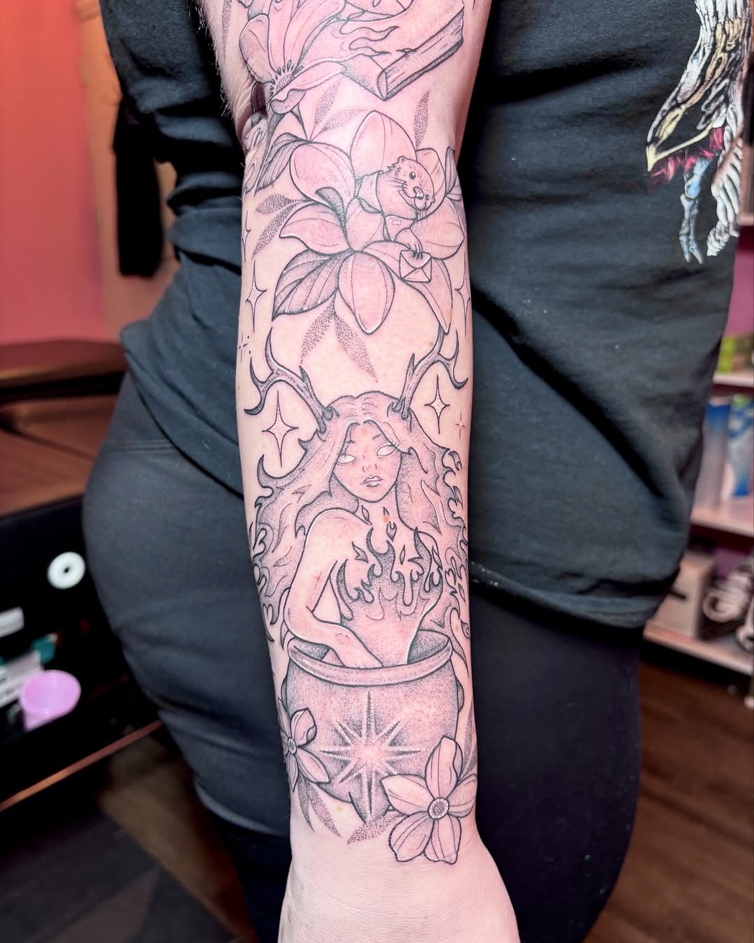 Tattoo by @charlotteannetattoos — black_and_grey