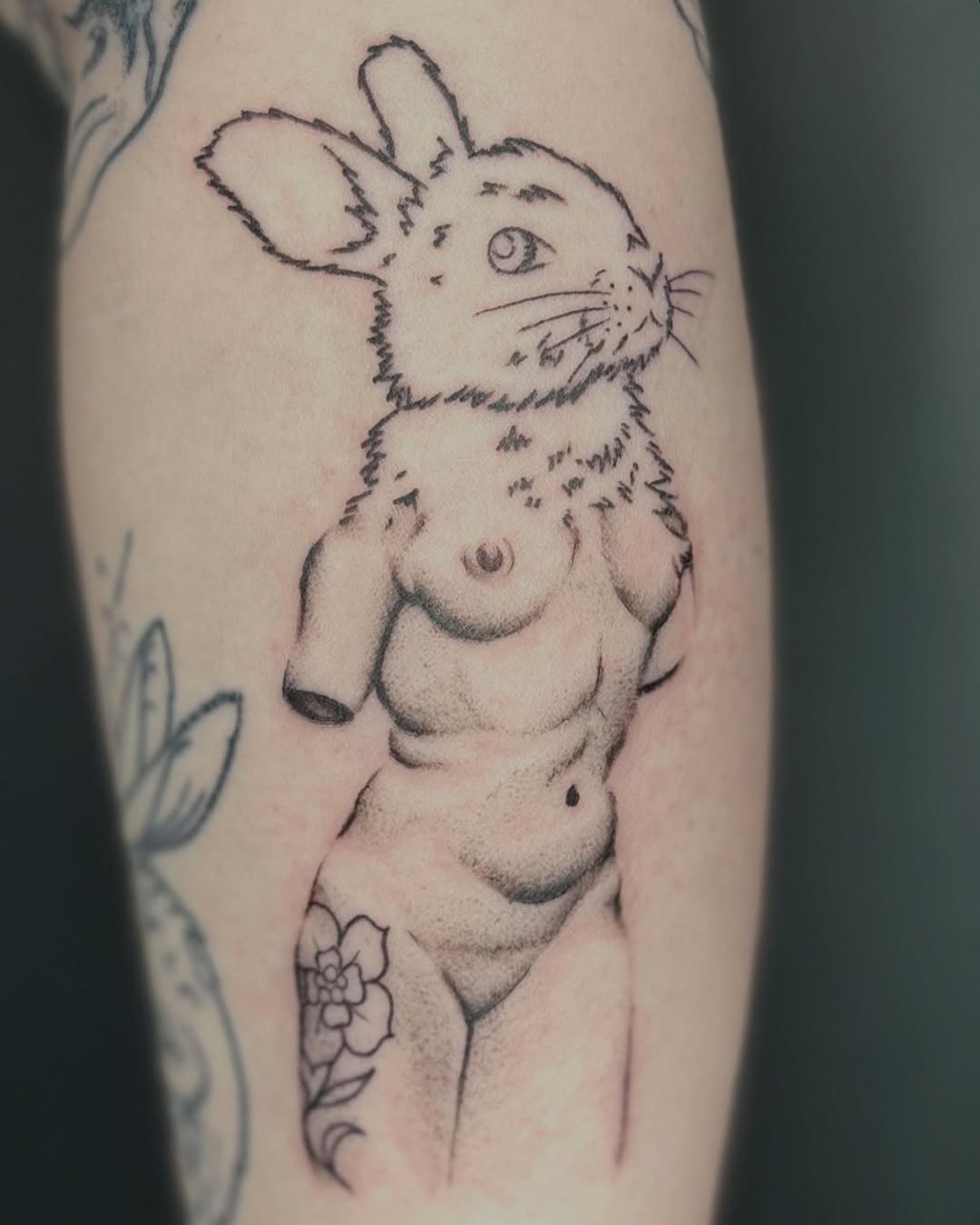 Tattoo by @imaginary_rubbish — black_and_grey, dotwork
