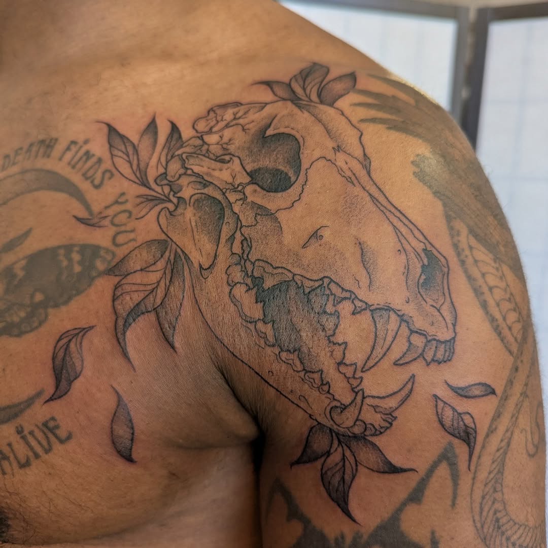 Tattoo by @lepus_tattoos — black_and_grey, realism
