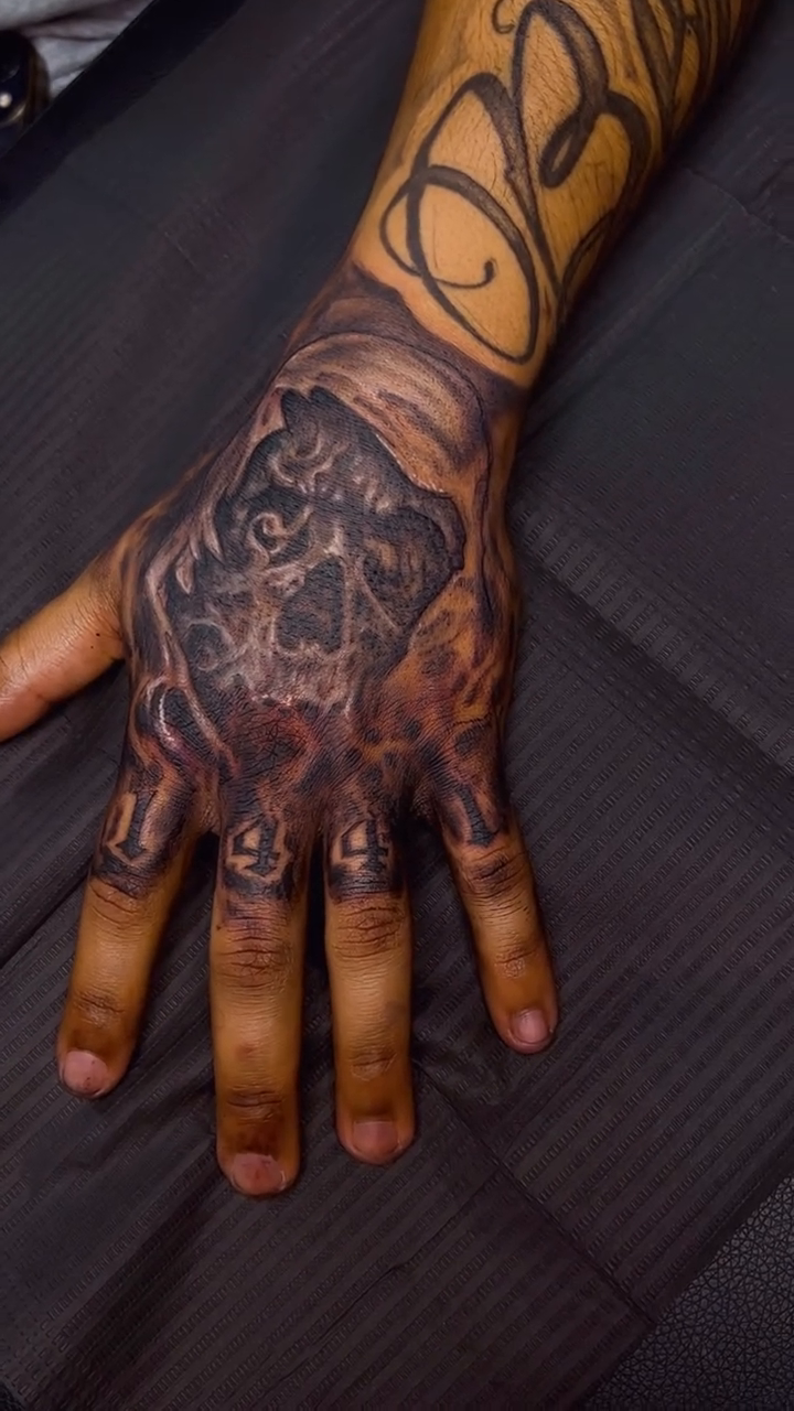 Tattoo by @tat2reign_85 โ dark_realism, black_and_grey