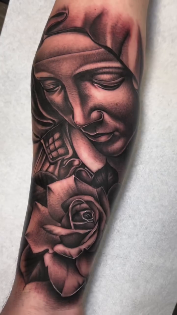 Tattoo by @bigrichtattoos — realism, black_and_grey