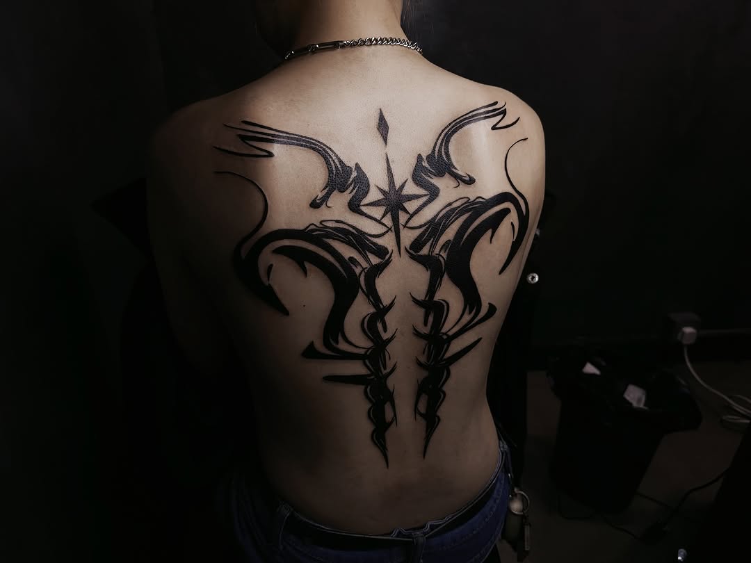 Tattoo by @gaoq.tattoo — blackwork, ornamental