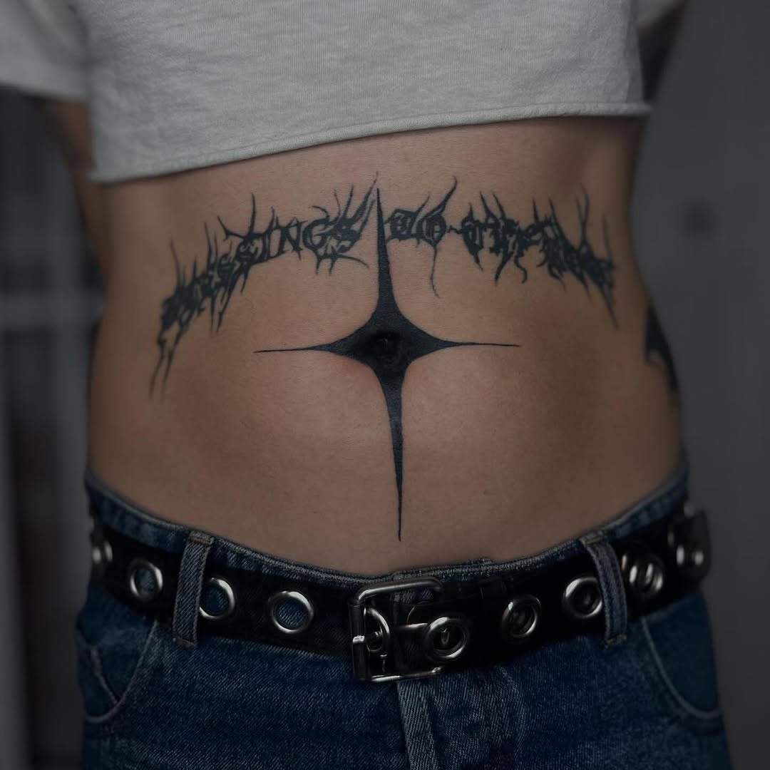 Tattoo by @good.boi.ink — lettering_script, blackwork