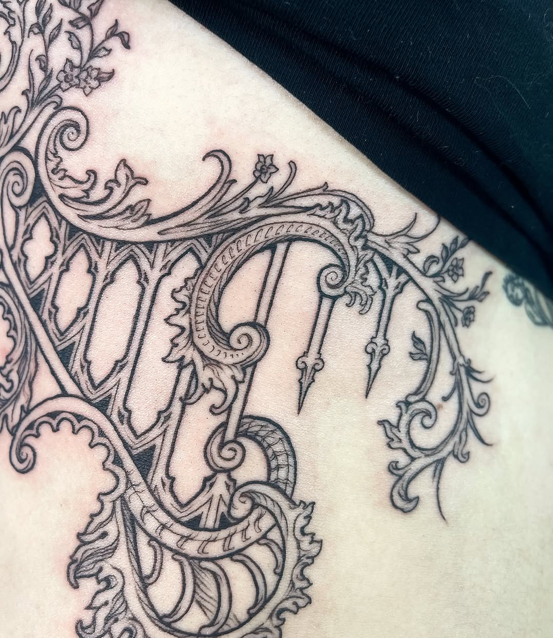 Tattoo by @hollyhawk.ink โ ornamental, black_and_grey